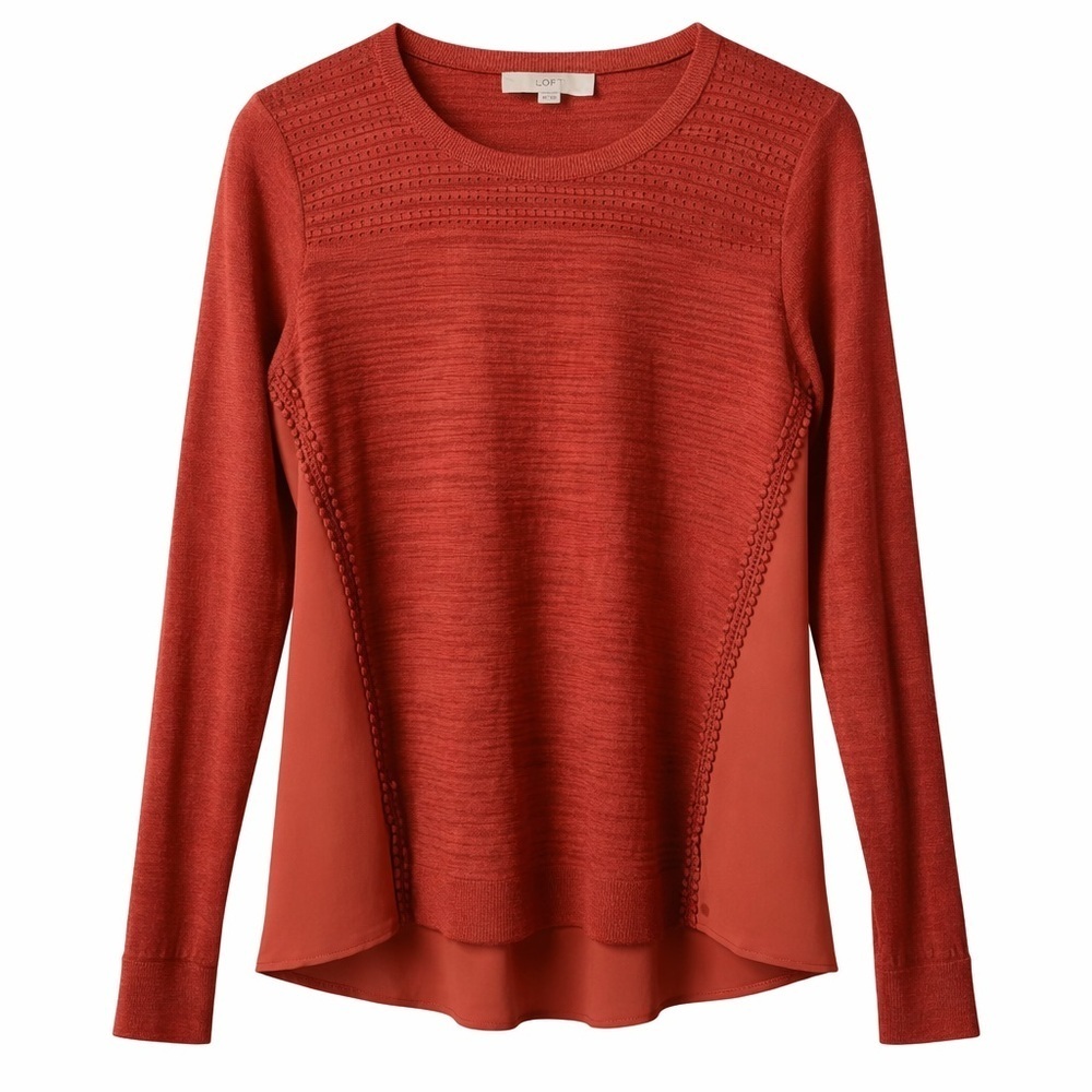 LOFT Mauve Dusty Rose Textured Pullover (Inv #7)